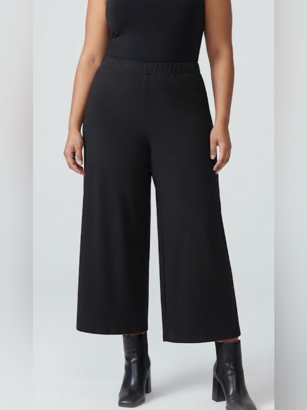 Susan Graver Black Wide-Leg Pull-On Pants